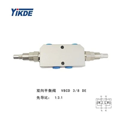 Vökvakerfi Tvíhliða and-yfirflæðisventill . vbcd 3/8 "de-w yikde